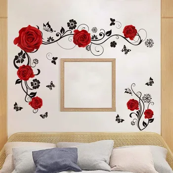 Çiçek askılığı Serisi duvar çıkartmaları Kendinden yapışkanlı Çıkarılabilir PVC Ev Dekor Oturma Odası Yatak Odası Restoran için DIY Dekorasyon