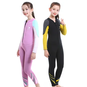 2.5 MM erkek Ve Kız dalgıç kıyafeti Tek Parça Uzun Kollu Termal Mayo Güneş Koruma Sörf Dalış çocuk Wetsuits