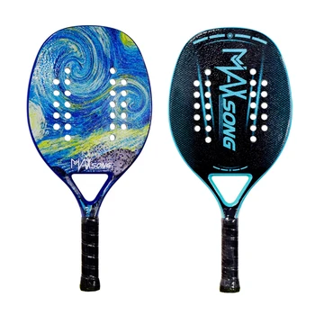 Plaka tenis raketi karbon EVA köpük çekirdek hafif tenis raketi basit çoklu renkler karbon fiber plaj tenisi raketi