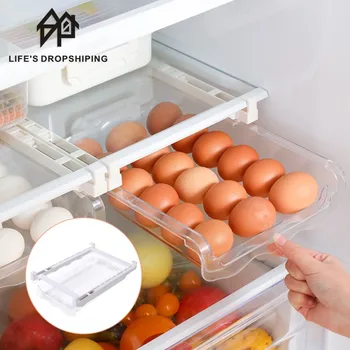 Yumurta saklama kutusu Mutfak Meyve yumurta düzenleyici Depolama Raf Kutusu Buzdolabı Dondurucu Raf Tutucu Pull-out Çekmece Space Saver