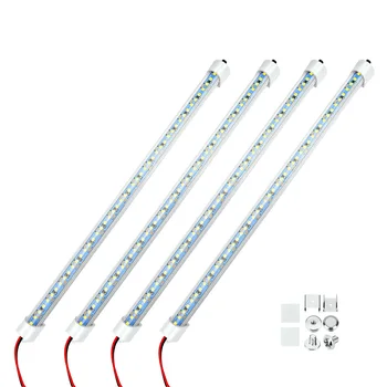 12V İç led ışık Çubuğu 48 LEDs şerit ışıkları anahtarı ve ağları 6500K beyaz ışık araba Van RV ABD Plug ile