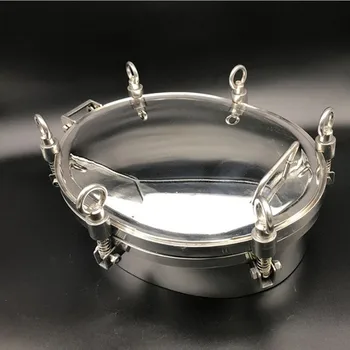 SS304 Oval Basınçlı Rögar Kapağı Sıhhi Ayna Cilalı Rögar Kapağı Halkası / El Çarkı Tipi
