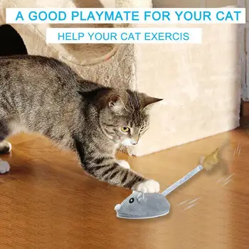 Pet Kedi Peluş Elektronik Sahte Fare Oyuncak Tüy İle Usb Şarj Edilebilir İnteraktif Kedi Oyuncaklar Kapalı Kediler İçin
