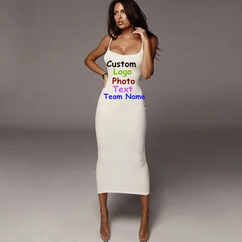 Özel LOGO2023 Yaz Yeni kadın Renk Kontrast Askı Seksi Çiğ Sırt Çantası Kalça ince Elbise