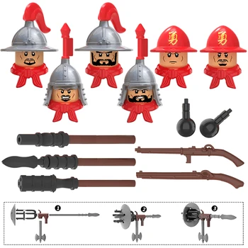 Koruit KT1090 Ming Hanedanı Askerler Savaş Aksiyon Figürü Aksesuarları Kask Yapı Taşları tuğla oyuncaklar Çocuk Hediyeler İçin XP666-671