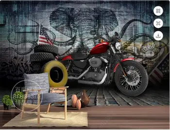 özel duvar 3d fotoğraf duvar kağıdı Eski motosiklet lastikleri boyama dekorasyon odaları tv duvar kağıdı oturma odası duvar için