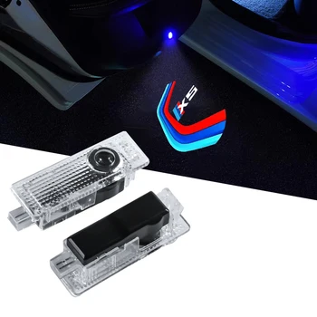 2 adet araba kapı ışık Logosu lazer lamba karşılama ışığı Led araba Accesorios SPOR lüks X5 F15 E70 F85 G05 SPOR lüks