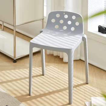 Plastik Tabure Kalınlaşmış Ev Yüksek Tezgah İskandinav Sandalye Minimalist Oyun Ofis Yemek Sandalyesi Ticari Sağlam Cadeira