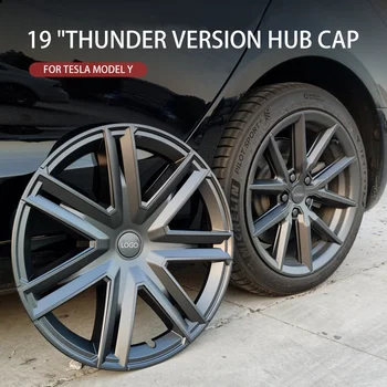 Köz Tesla Modeli Y Thunder Tekerlek Kapağı 19 inç Tekerlek Koruma teker göbeği kapağı Dış Araba Aksesuarları