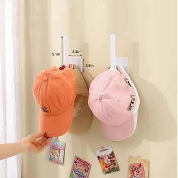 Şapka rafı Beyzbol Kapaklar için Yapışkanlı Şapka Kanca Askı Duvar Kapağı Depolama Çok Fonksiyonlu Organizatör Kapı Dolap Sondaj Tutucu