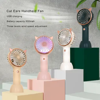 Kedi Kulaklar el fanı 3 Seviyeleri USB Şarj Mini Taşınabilir El USB Fan Seyahat Açık Hava Etkinlikleri için