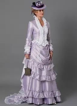 Victoria Balo kostüm 18th victoria telaş elbise steampunk gotik mor telaş balo telaş elbise custom made
