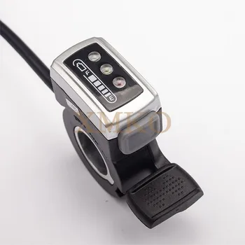 E-Bike Parmak Hız Regülatörü Başparmak Gaz Anahtarı İle Pil Göstergesi Elektrikli Scooter Hız kontrol düğmesi 5V Su Geçirmez IP54