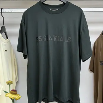 23ss LEE SİS ESSENTİALS T Shirt Klasik Moda 3D Silikon Logo Üst Tee Erkekler Kadınlar Amerikan Tarzı Essentials T-Shirt