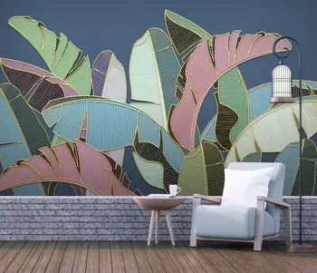 özel İskandinav tropikal bitki muz yaprağı Duvar Fotoğraf Duvar Kağıdı Oturma odası dekorasyon Yatak Odası 3D duvar kağıdı ev Dekor Fresk
