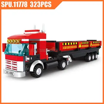 4970 323pcs kentsel teknik araba ağır kamyon konteyner araç yapı taşları oyuncak tuğla
