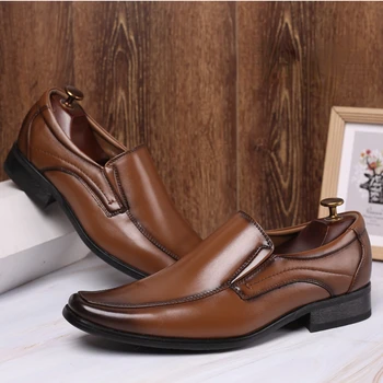 Erkek Yumuşak Deri İş Rahat deri ayakkabı İlkbahar Yaz Yeni Kare Kafa Japon erkek Elbise Ayakkabı Moda deri ayakkabı
