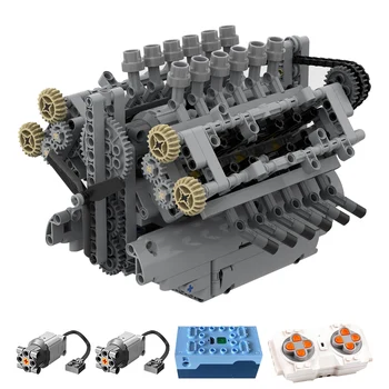 Yetkili MOC-40128 V12 şanzımanlı motor Enginetech Bilimkurgu Motor Modeli Yapı Taşları oyuncak seti (789 ADET)