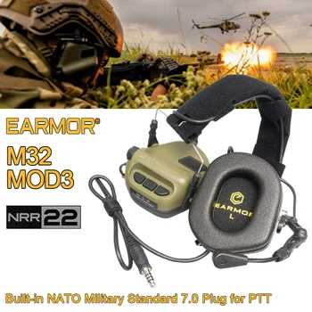 OPSMEN EARMOR M32 MOD3 Taktik Kulaklık Anti Gürültü Kulaklıklar Askeri Havacılık Iletişim Çekim mikrofonlu kulaklık