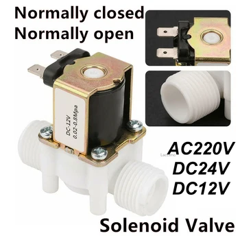 Normalde Kapalı Solenoid Valf Erkek Dişli Su Kontrol Anahtarı AC 220V DC 12V 24V 1/2 inç 3/4 inç