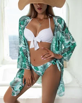 Seksi Mikro Bikini Tropikal Baskı Mayo Kadınlar Cover Up Setleri Lace Up Mayo 2023 Plaj Mayo Biquine Brasileiro