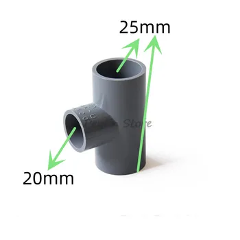 10 Adet İç Çapı 25x20mm PVC Azaltma Tee Azaltma Su tedarik borusu Bağlantı Parçaları Gri Bağlantı Parçaları
