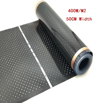 Tüm boyutları 400 w/m2 kızılötesi karbon AC220V yerden ısıtma Filmi düşük elektrik sıcak Mat