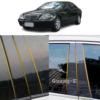 Araba PC Malzeme Pillar Post Kapak kapı pervazı Pencere Kalıplama Çıkartmalar Plaka Aksesuarları Mercedes Benz S-class İçin W220 1998-2005
