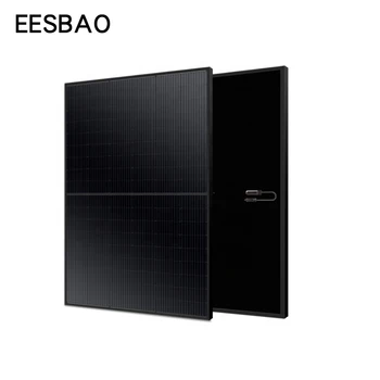 Tüm siyah 405W tek kristal silikon çip güneş panelı çerçeve yüksek verimli fotovoltaik modül güç sistemi