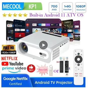 [Hakiki] Küresel MECOOL KP1 Akıllı Full HD 4K Projektör Ev Sineması 1GB 8GB 1080P 14000 Lümen 5 