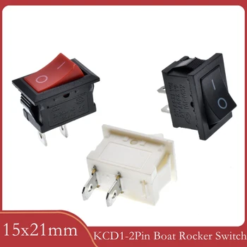 100 Adet KCD1 Tekne Rocker Anahtarı 6A250VAC / 10A125VAC 2 Pin 2 Pozisyon ON - OFF I / O Güç Anahtarı Kırmızı/Siyah/Beyaz 15x21mm