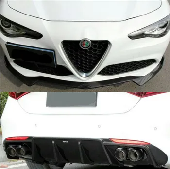 Karbon fiber Araba ön + Arka Tampon Spoiler Dudak Oto Araba Difüzör Alfa Romeo Giulia İçin 2017 2018