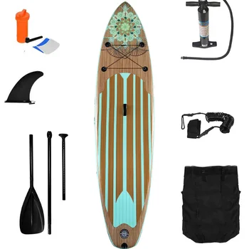 Toptan spor ekipmanı ayakta kullanılan kürek ayakta sörf tahtası şişme ahşap tahıl stand up paddleboard