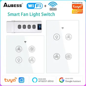 Tuya WiFi + RF433 Akıllı Tavan Fanı ışık Anahtarı 2/3 Yollu Kontrol Akıllı Yaşam APP Hız Ayarı Alexa Google Ev İle Çalışır