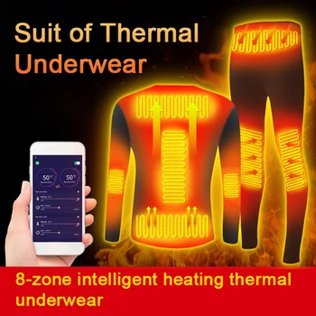 Motosiklet Ceket Kış ısıtmalı iç Çamaşırı Takım Elbise Akıllı Telefon APP Kontrol Sıcaklığı USB Akülü Polar ısıtmalı Ceket