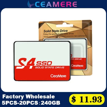 CeaMere S4 10 ADET Toptan SSD 120 / 128GB Katı Hal Sürücü 240GB 2.5 ssd 256GB 512GB960GB Dahili sabit disk Masaüstü Dizüstü