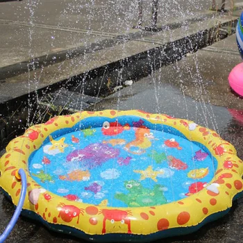 Şişme çocuk Yağmurlama Pedi 100CM Çim Oyun Havuzu PVC Bebek Çim Su Oyun İnteraktif Oyuncak Accesorios Baño Bebe