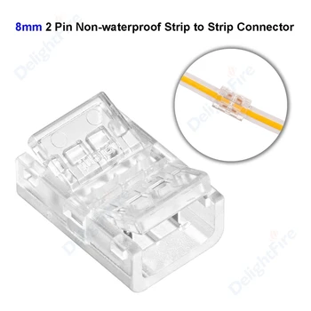 2pin COB LED şerit konektörü 8mm 10mm bant ışıkları L şekli LED köşe konnektörleri SMD COB 5050 2835 şerit ışık sabit kelepçeler