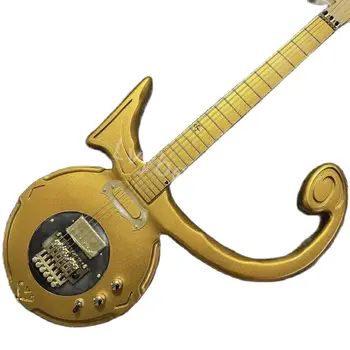Lvybest Özel 2022 Düzensiz Özel Vücut Elektro Gitar Altın Rengi