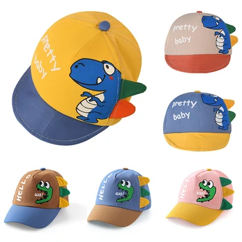 Sevimli Yenidoğan beyzbol şapkası Yaz Bebek Kova Şapka Dinozor Renk Açık Plaj Çocuklar Erkek Bebek Kız güneş şapkaları Kaput