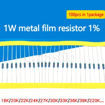 1/4 w Metal film rezistans 1 %18 k 20 k 22 k 24 k 27 k 30 k 33 k 36 k 39 k 220 k Direnç Renk Halkası
