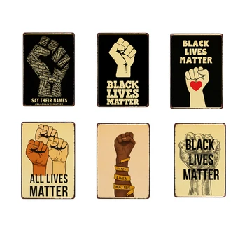 Siyah Lives Matter Retro Teneke İşareti Film Afiş Vintage Metal İşareti Kraft Baskılar Sanat Ev Odası Bar Dekoratif İşaretler