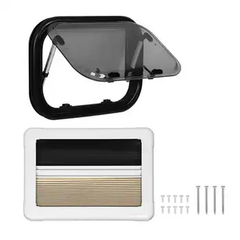 RV Push Out Pencere 500mm 350mm Ekran Güneşlik Akrilik Cam 75 ° Açılış Açısı Anti UV Römork Kampçıları için