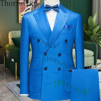 Thorndike Tailcoat Sabah Stil Groomsmen Tepe Yaka Damat Smokin Erkek Takım Elbise Düğün / Balo / Akşam Yemeği En Iyi Erkek Blazer (Ceket + Pantolon)