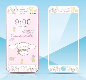 Karikatür Ön Film Temperli Cam iphone 6 S 7 8 Artı Ekran Koruyucu 3D 9 H Sevimli Sanrio Desen Cinnamoroll Kitty Yumuşak Kenar