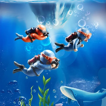 Balık Tankı Dalgıçlar Peyzaj Süsler Sualtı Dünyası Küçük Yüzen Top Süsler