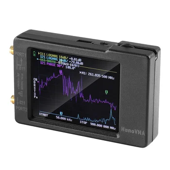 NanoVNA-H Vektör Ağ Anten Analizörü SWR Metre 10 kHz-1.5 GHz MF HF VHF UHF SD Kart Yuvası İle spektrum analizörü