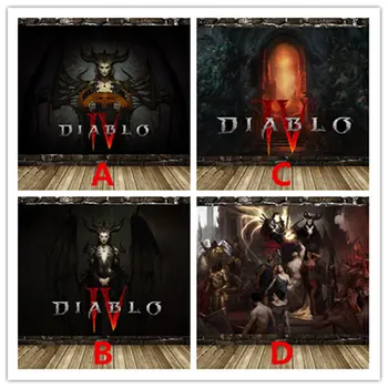 Diablo IV HD Oyun Posteri Anime Baskı Posteri Tuval Yağlıboya Canlı Oda Duvar Kaydırma duvar çıkartmaları Ev Dekorasyon Boyama