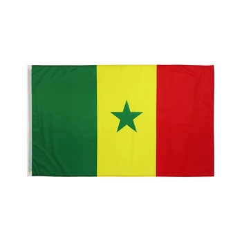 Senegal Bayrağı Ülke Ulusal Afiş 3x5 FT Polyester 150x90cm Parti Çift Dikişli Canlı Renk Süslemeleri Açık Kapalı