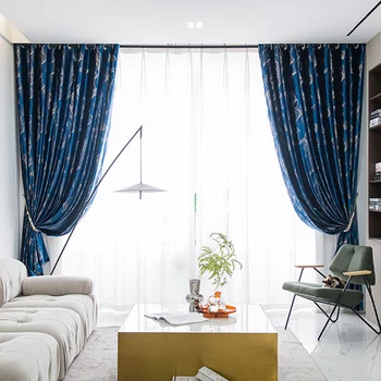 Lüks Özelleştirilmiş Perdeler Yatak Odası Oturma Yemek Odası için Postmodern Bronzlaşmaya Elmas Pazen Kalınlaşma Yüksek Gölgeleme Pencereler